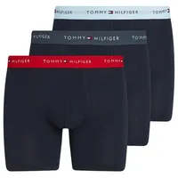 Tommy Hilfiger Underwear Boxershorts 3P BOXER BRIEF WB (Packung, 3-St., 3er-Pack) mit kontrastfarbenem Logobund blau M (50)