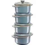 Staub Mini Cocotte Set 4-tlg. antique turqoise