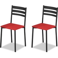 ASTIMESA Küchenstuhl aus Metall mit offener Rückenlehne, rot, 51 cm x 45 cm x 40 cm