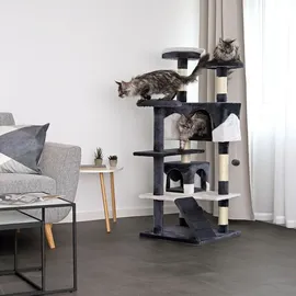 LIONTO Katzenkratzbaum 130 cm grau/weiß