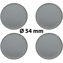 4 x Ø 54 mm Polymere Aufkleber / Metall-Optik / Nabenkappen, Felgendeckel