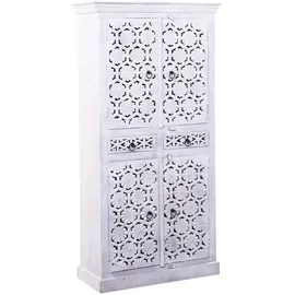 Marrakesch Orient & Mediterran Interior Kleiderschrank Hamada 90 x 180 x 0 cm Weiß