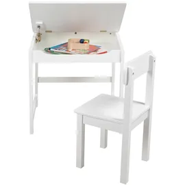 roba Kinderschreibtisch Schulpult 55 x 58 x 49 cm lackiert weiß