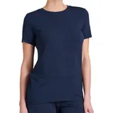 SCHIESSER Damen Schlafshirt Kurzarm Modal - Mix + Relax Pyjamaoberteil, Blau_175475, 48 Große Größen EU