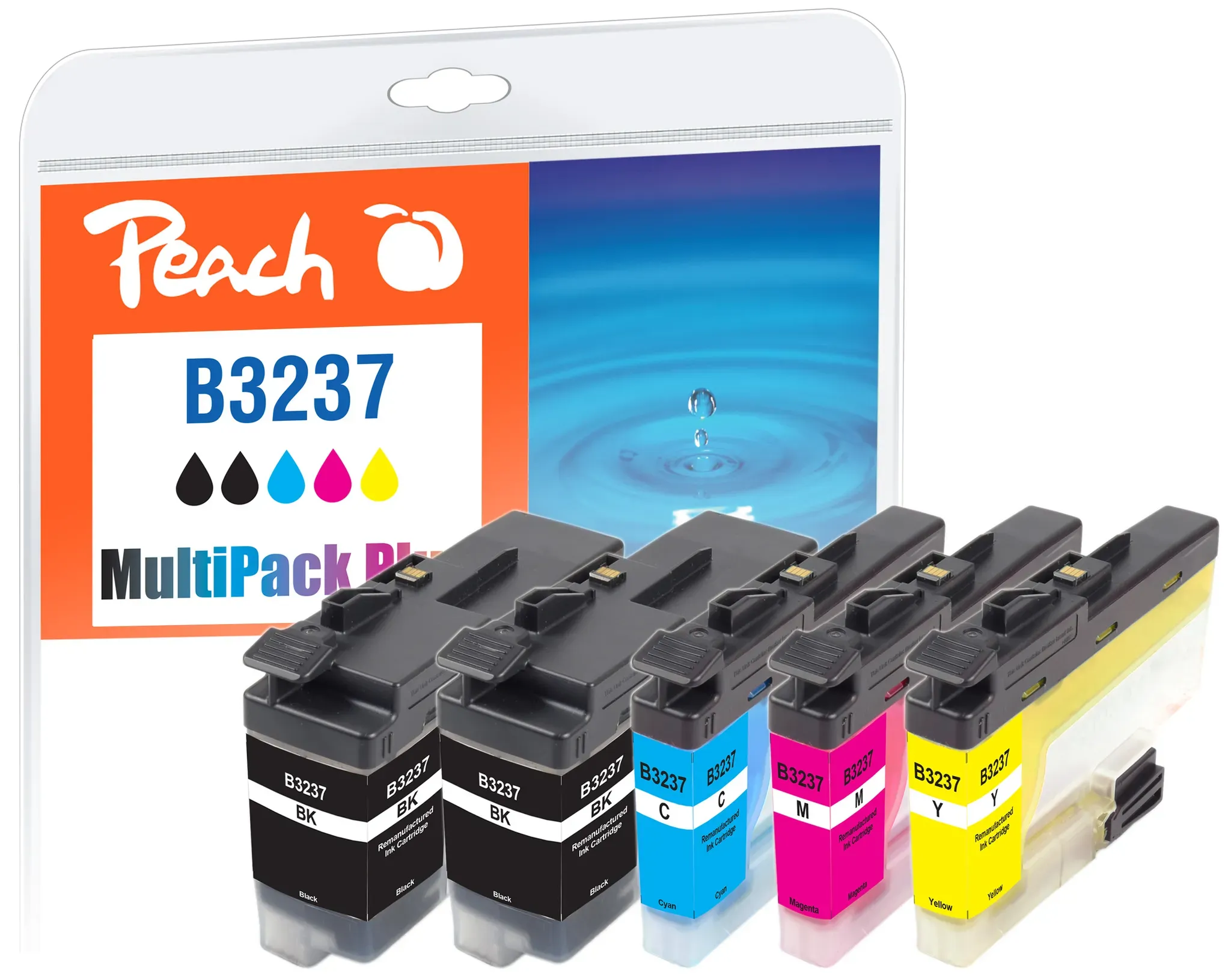 Peach Spar Pack Plus Tintenpatronen, kompatibel zu Brother LC-3237