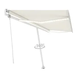 vidaXL Automatische Markise mit LED & Windsensor 500x350 cm Cremeweiß
