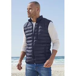 Steppweste H.I.S, Herren, Gr. L (52/54), blau (marine), Obermaterial: 100% Polyester. Futter: 100% Polyester, unifarben, Basic, Westen, leicht und gut zu verstauen