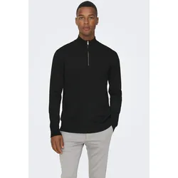 ONLY & SONS Strickpullover »ONSWYLER LIFE REG 14 HALF ZIP KNIT NOOS« ONLY & SONS Black XL