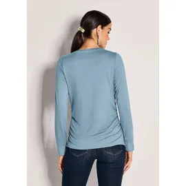 Madeleine Langarmshirt mit gerafften Seiten in rauchblau | Gr.: 42