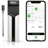 Ninja ProChef Drahtloses Fleischthermometer Sonde für Innen & Außen Kochen, Grillen und Luftbraten mit 50m Bluetooth-Reichweite & 30 Stunden Akkulaufzeit, App verbunden, hitzebeständig, wasserdicht