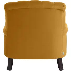 Home Affaire Loveseat HOME AFFAIRE "Amiens Sessel Loungesessel", gelb (senf), B:93cm H:94cm T:144cm, Struktur fein (100% Polyester);Samtoptik (100% Polyester), Sessel, mit wunderschöner Knopfheftung im Rücken