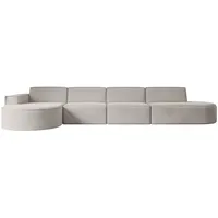 altdecor Ecksofa in L-Form Corner Sofa Bett Eckcouch Couch Wohnlandschaft Cauchsofa MARI-L3-406x165x78 cm Hellbraun