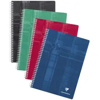 Clairefontaine 8165C Spiralbuch (DIN A4, 21 x 29,7 cm, liniert mit Rand, 90 Blatt) 1 Stück farbig sortiert