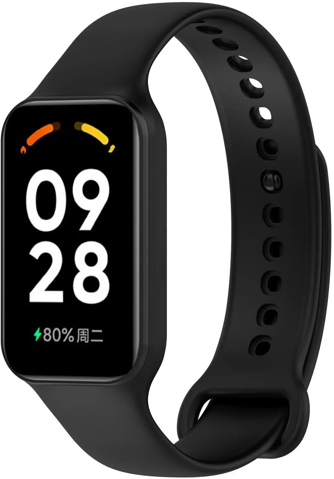 Strap-it Xiaomi Redmi Smart Band 2 Armband Silikon für Redmi Smart Band 2 - Schwarz - Druckknopf Verschluss