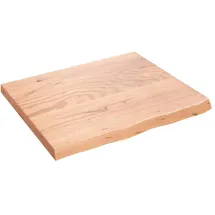 vidaXL Waschtischplatte Hellbraun 60x50x(2-4) cm Massivholz Behandelt