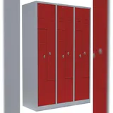 Lüllmann 6er Z-Spind Umkleideschrank Stahl Kleiderschrank Garderobenschrank Lichtgrau 180 x 1185 x 50 cm / 525124