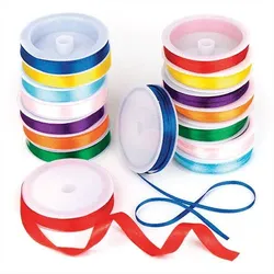 Bunte Satinbänder im Vorteilspack (pro Set 16 Rollen) Bastelmaterial