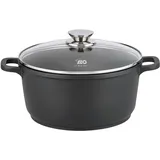 ELO Alucast Kochtopf 24 cm mit Glasdeckel, aus hochwertigem Aluminiumguss - hochwertig, antihaftbeschichtet, PFAS-frei mit ELODUR Select Beschichtung, induktionsgeeignet, schwarz