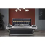 JV Möbel Doppelbett 140 x 200 cm Grau