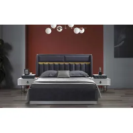 JV Möbel Doppelbett 140 x 200 cm Grau