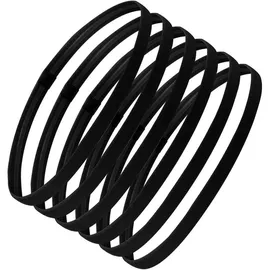 luxuskollektion 6er Pack Yoga-Stirnbänder Sport Schwarz Rutschfest Atmungsaktiv