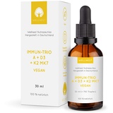 Vitamin D3-K2-A -vegan - 1000 I.E. Vitamin D3, 25μg Vitamin K2, 667 I.E. Vitamin A pro Tropfen - 30ml (1250 Tropfen) - Hochdosiert, flüssig