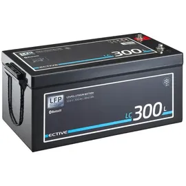 Ective LC 300L Versorgungsbatterie 12V 300 Ah 26,8 x 22,8 cm Schwarz