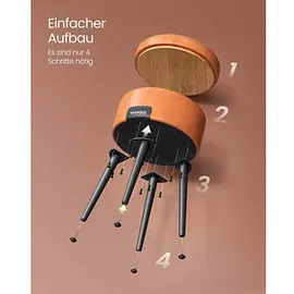 VASAGLE Hocker mit Stauraum LOM005K01 braun Kunstleder