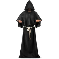 Spooktacular Creations Mittelalterlicher Mönchsmantel mit Kapuze für Erwachsene, Renaissance-Priesterrobe, Halloween-Kostüm (extragroß)