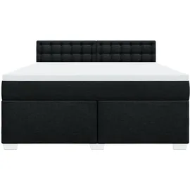 vidaXL Boxspringbett mit Matratze Schwarz 180x200 cm Stoff