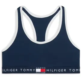 Tommy Hilfiger Damen Bralette Racerback Gerippt, Blau (Dark Night Navy), L - L