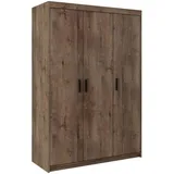 AX Living Kleiderschrank, Braun, Kunststoff, Teilmassiv,Kiefer, Rechteckig, 133x190.5x53 cm, Hergestellt in Europa, FSC Mix, Reach, Schlafzimmer, Kleiderschränke, Drehtürenschränke