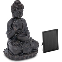 Hillvert Solar Gartenbrunnen - grüßende Buddhafigur - LED-Beleuchtung