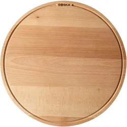 Boska Pizzabrett Amigo XL / Servierbrett ⌀44cm / Buchenholz / Mit Saftrinne / Auf fürs Frühstück, Lunch und Abendbrot / Rund