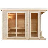 Artsauna Outdoor Sauna Varberg 320 x 180 cm mit 8 kW Ofen & Zubehör - Fichtenholz Gartensauna für 4 Personen - komplett Set Outdoorsauna für Garten