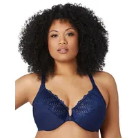 GLAMORISE WonderWire-Vorderverschluss-BH mit T-Rücken - Blau 105H Damen