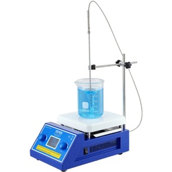 VEVOR Magnetrührer-Heizplatte, Max. 300 °C, 0–2000 U/min Heizplatte, 5000 ml Heizplattenrührer mit LED-Bildschirm, Stützständer und Rührstäbe im Lieferumfang Enthalten, 500 W Heizleistung
