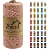 Uiopa Makramee Garn 4mm x 100m, Einfach Gedrehte Makramee Rope Garn Weiches Baumwollgarn, Makramee 4mm Dickes Garn für Wandbehang, Pflanzenaufhänger, Traumfänger, Boho Home Decor