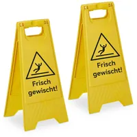 Relaxdays Frisch Gewischt Aufsteller 2er Set, Gelb,Schwarz