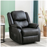 Fangqi TV-Sessel TV-Sessel, Liegesessel, mit Bügeln und Seitentaschen (Neigungswinkel 100-130°( Handbetrieb), Sitzfläche: 57*52,5cm, Tragfähigkeit 100kg schwarz