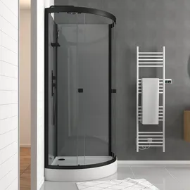 Marwell Komplettdusche mit Pendeltür rechts 215 x 85 cm grau/5mm gehärtetes Glas