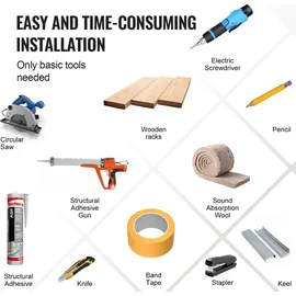 Vevor Akustikpaneel VEVOR 4 St. 240 x 20 x 2,1 cm