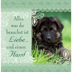 H&H Romantisches Geschirrtuch "Alles was du brauchst ist Liebe... und einen Hund...