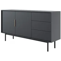 Selsey Viviaro - Sideboard 2-türig mit 3 Schubladen, schwarz,