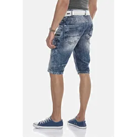 Cipo & Baxx Jeansbermudas CIPO & BAXX "Bermuda & Short", Herren, Gr. 36, Normalgrößen, blau, 100% Baumwolle, unifarben, regular fit kurz, Jeans, mit Applikationen und Ziernähten, CK101