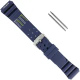 Uhrbanddealer Uhrenarmband Unisex 18mm, Ersatzband Taucher Silikon, Blau ND Limits Typ, Set 19218