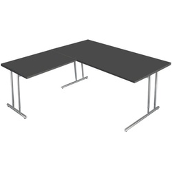Kerkmann Winkel-Schreibtisch »Artline Transparent« 160 cm 90° Winkel höhenverstellbar grau, 160x82x80 cm