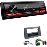 JVC KD-X182DB 1-DIN Media Autoradio AUX-In USB DAB+ mit Einbauset für Volvo XC90 mit HIGH Performance