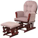 Mendler Relaxsessel HWC-C76 Cord 52 x 71 x 70 cm Rosa mit Hocker
