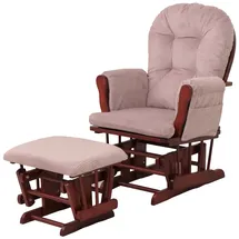Mendler Relaxsessel HWC-C76 Cord 52 x 71 x 70 cm Rosa mit Hocker